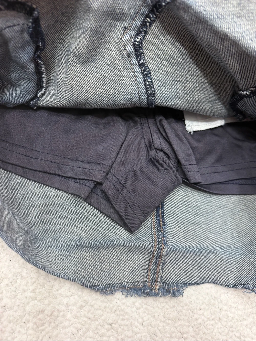 Justice Dark Blue Distressed Denim Mini Skirt